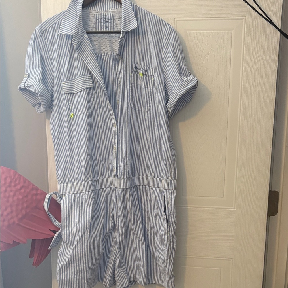 Vineyard Vines Blue and White Striped Romper